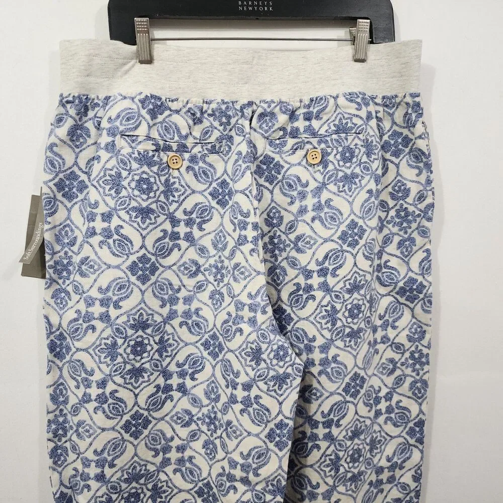 Soft Surroundings Aliso Point Full Length Wide Leg Linen Pants NWT Size L